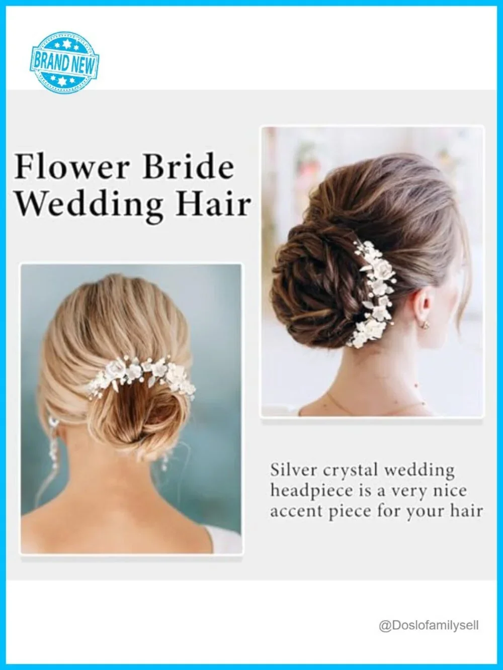Silver Wedding Hair Vine with Crystals Pearls Flowers Bridal Hair Accessory
